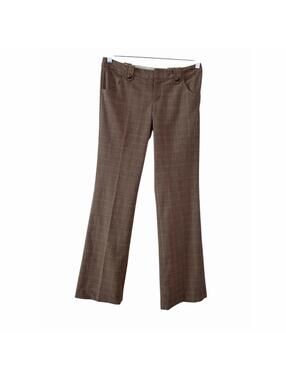 Vintage GUESS Pants Womens Size 27 Brown Plaid Low Rise Stretch Bootcut